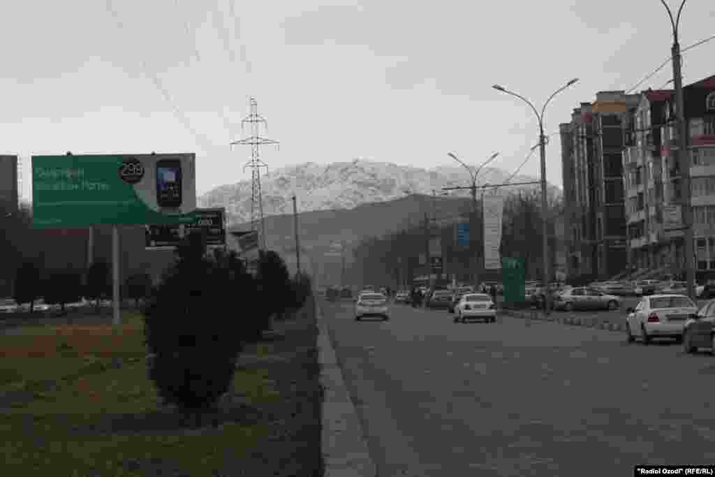  Хиёбонҳои шаҳри Душанбе баъд аз барфборӣ ва хунукии шадид