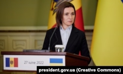 Президентка Молдови Мая Санду під час візиту до України. Київ, 27 червня 2022 року