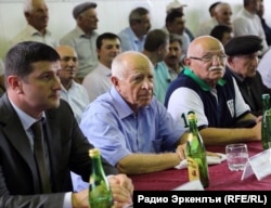 МухIу ГIалиев (бакьулъ) жиндие 75 сон тIубай кIодо гьабиялъул тадбиралда Хунзахъ, 01Авг2015