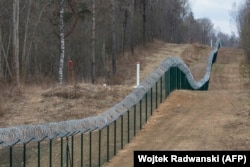 The Latvian-Russian border near Pasiene, eastern Latvia, pictured in 2019.