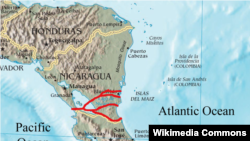 Варіанти каналу у Нікарагуа, який почали будувати у 2014 році