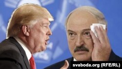 Donald Trump și Aleksander Lukașenko.