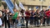 Protest al angajaților Damen Mangalia în fața Ministerului Economiei, pe 24 septembrie 2025.