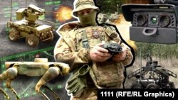 Військовий ЗСУ «Халк», наземні роботизовані комплекси і робот-собака – фотоколаж
