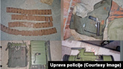 Dio oružja i vojne opreme koje je zaplijenila policija na lokacijama koje je koristio Danko Savić, 30. jun 2025.