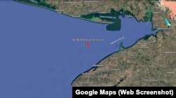 Местоположение в Черном море платформы «Каркинитская 19». Скриншот спутниковой карты Google