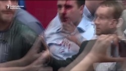 Macedonian Protesters Storm Parliament, Beat Party Leader Macedonian Protesters Storm Parliament, Beat Party Leader