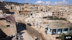 Сирийский город Дарат Аззах рядом с Алеппо – после бомбардировки