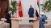 Premijer Crne Gore Milojko Spajić, predsjednik UAE šeik Mohamed bin Zayed Al Nahyan i premijer UAE Abdullah Bin Zayed Al Nahya