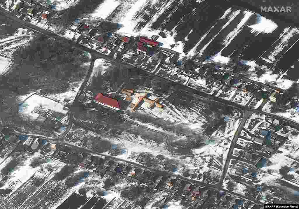 A new field hospital established approximately 16 kilometers east of Ukraine's border, near Krasnaya Yaruga, Russia.