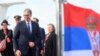 Predsednik Srbije Aleksandar Vučić, stiže na aerodrom Vnukovo u Moskvi, u sredu, 7. maja 2025, uoči proslave 80. godišnjice pobede Sovjetskog Saveza nad nacističkom Nemačkom tokom Drugog svetskog rata.