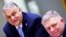 Прем’єр-міністр Угорщини Віктор Орбан (ліворуч) і голова уряду Словаччини Роберт Фіцо під час саміту лідерів Євросоюзу. Брюссель, 22 березня 2024 року 