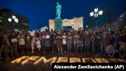Акция памяти жертв пожара в Кемерове, Москва, 27 марта 2018 года