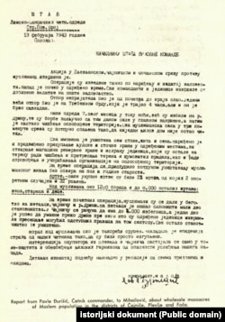 Raport Pavla Đurišića o masakru 1943.