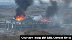 Атака беспилотника на "российский университет спецназа" в Гудермесе. Изображение, предоставленное редакции "Радио Свобода"
