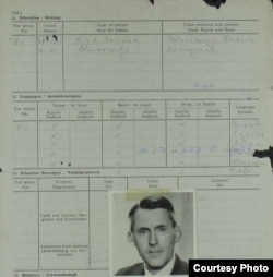 Фрагмент анкеты ди-пи Н.Н. Поппе, март 1949. Источник: Arolsen Archives.