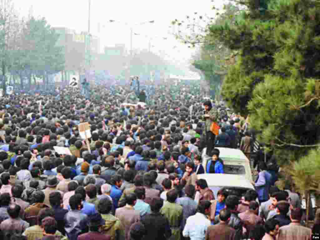 Iranians burn U.S. flags outside the former U.S. Embassy in Tehran on November 4, 2014.