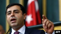Selahattin Demirtas, co-leader of the pro-Kurdish HDP party, says parliament should be involved in any renewal of the peace process. (file photo)