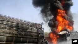 Similar attacks aimed at disrupting NATO supplies have been carried out in the past.