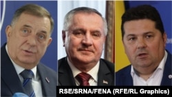 Predsjednik bh. entiteta Republika Srpska (RS) Milorad Dodik, premijer RS Radovan Višković i predsjednik parlamenta RS Nenad Stevandić.