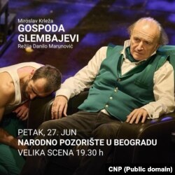 Najava predstave Gospoda Glembajevi, crnogorskog reditelja Danila Marunovića