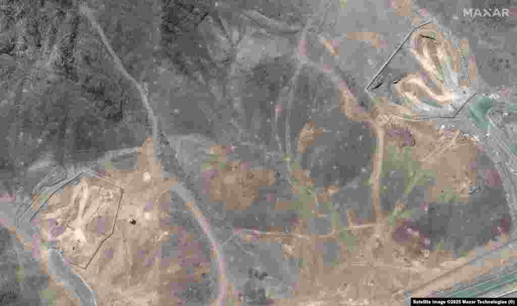 Hyrjet në tunelet e kompleksit Fordo, para dhe pas sulmeve ajrore amerikane.