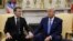 Эммануэль Макрон и Дональд Трамп. Вашингтон, 24 февраля 2025 года