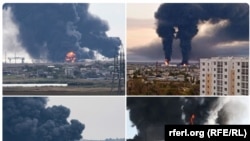 Пожар на нефтебазе в Феодосии 7 октября 2024 года