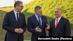 Predsednik Srbije Aleksandar Vučič, premijer Slovačke Robert Fico i premijer Mađarske Viktor Orban, 22. oktobar 2024.