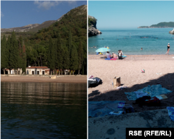 Kraljičina plaža (lijevo 2019, desno 28. juna 2021. godine)