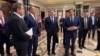 U.S. Secretary of State Marco Rubio (right), Russian Foreign Minister Sergei Lavrov (left), and Russian President Vladimir Putin's foreign policy adviser Yury Ushakov attend talks in Riyadh on February 18.
