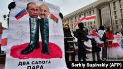 Під час акції до Міжнародного дня солідарності з Білоруссю. Київ, 7 лютого 2021 року