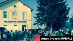Палатки мигрантов в хорватском городе Товарник, 19 сентября 2015 г.