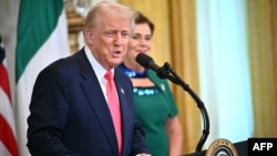 US President Donald Trump speaks to reporters in Washington, DC, on March 12.