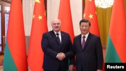 Білоруський авторитарний правитель Олександр Лукашенко і голова КНР Сі Цзіньпін, Пекін, 1 березня 2023 року