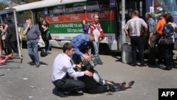 More than 30 people were injured in a series of explosions in the eastern Ukrainian city of Dnipropetrovsk in April.