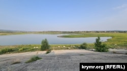 Обмелевшее Тайганское водохранилище. Крым, июнь 2025 года