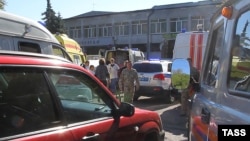 Место взрыва в Керчи, 17 октября 2018 года