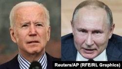 U.S. President Joe Biden (left) and Russian President Vladimir Putin (combo photo)