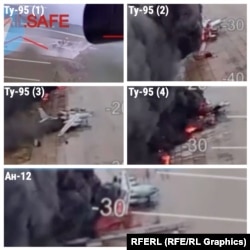 Модели уничтоженных самолетов на кадрах с дронов над базой "Оленья"