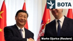 Presidenti i Kinës, Xi Jinping, dhe ai i Serbisë, Aleksandar Vuçiq. Beograd, 8 maj 2024.