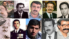 قربانیان قتلهای فراقضایی، از بالا چپ، فریدون فرخزاد، عبدالله قادری آذر،اقبال مرادی، شاپور بختیار،علیاکبر محمدی، عبدالرحمن قاسملو، شهریار شفیق، پیشوا عزیزپور، حمیدرضا چیتگر، غلامعلی نارکی (کشاورز)